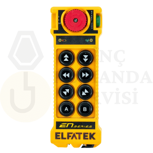 Elfatek EN MID 802 8 butonlu çift hızlı vinç uzaktan kumandası, endüstriyel vinçlerde güvenli ve verimli kontrol imkanı sunar, satış, montaj ve arıza onarım hizmetleriyle birlikte sağlanır.