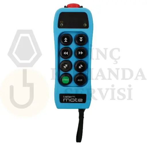 Telem Mote Vinç Uzaktan Kumandası Acil Stop Mantarlı + Power Key li