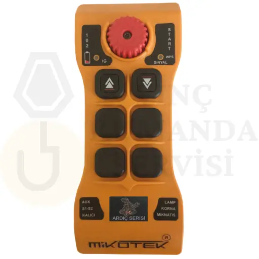 Mikotek Ardıç 202 vinç kumandası, kompakt tasarımı ve güçlü sinyal iletimiyle vinç kontrolünü güvenli ve verimli hale getirir.
