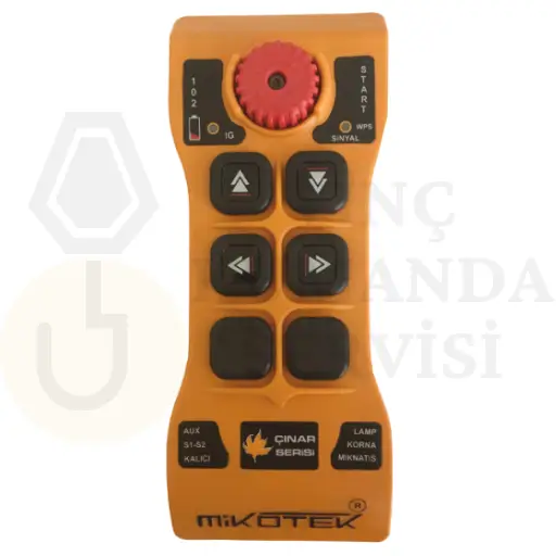 Mikotek Çınar 204 vinç kumandası, güçlü sinyal iletimi ve ergonomik tasarımıyla verimli bir kontrol deneyimi sunar.
