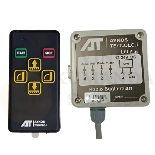 Kamyon, Panelvan, tır ve engelli taşıma araçları için geliştirilen Aykos Lift Plus kablosuz lift kumandası.