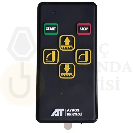 Kamyon arkası lift sistemlerinde kullanılan Aykos Lift Plus uzaktan kumanda, kablosuz ve güvenli kontrol sağlar.