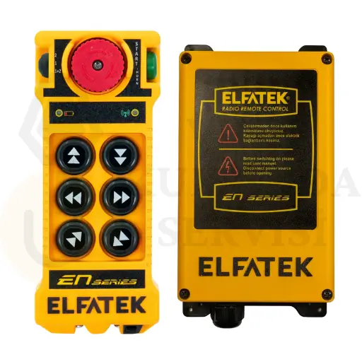 Elfatek EN MID 602-A 6 Butonlu Çift Hızlı Kablosuz Vinç Kumandası Seti IP65