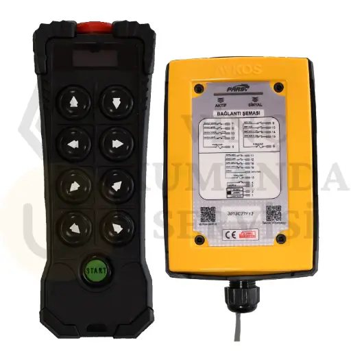 Aykos Orion P108 8 Butonlu Çift Hızlı Kablosuz Vinç Kumandası Seti - Hassas Kontrol