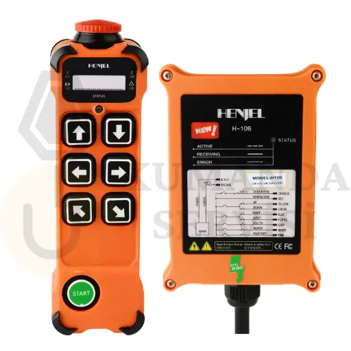 Henjel H106 6 Butonlu Tek Hızlı Kablosuz Vinç Kumandası Seti - Standart Kontrol