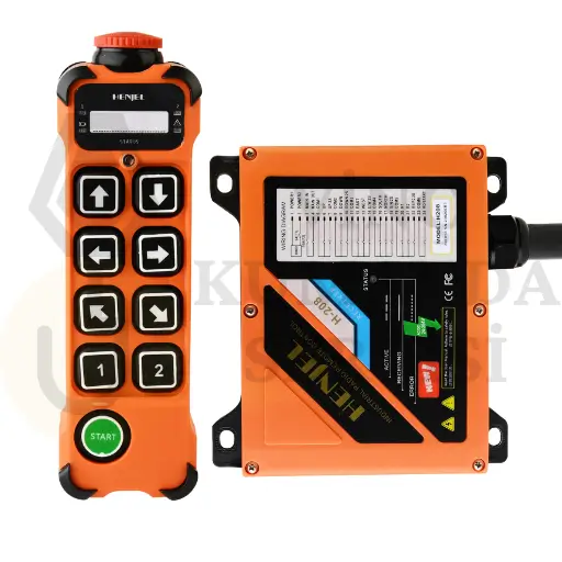 Henjel H208 8 Butonlu Çift Hızlı Kablosuz Vinç Kumandası Seti - Endüstriyel Tip