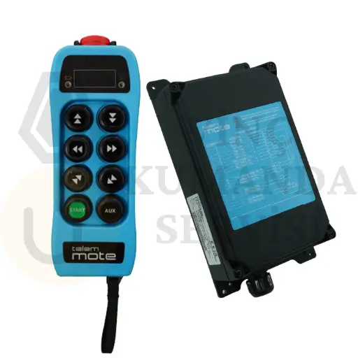 TelemMote 6 Butonlu Çift Hızlı Vinç Kumanda Seti - Acil Stop ve Power Key Emniyeti