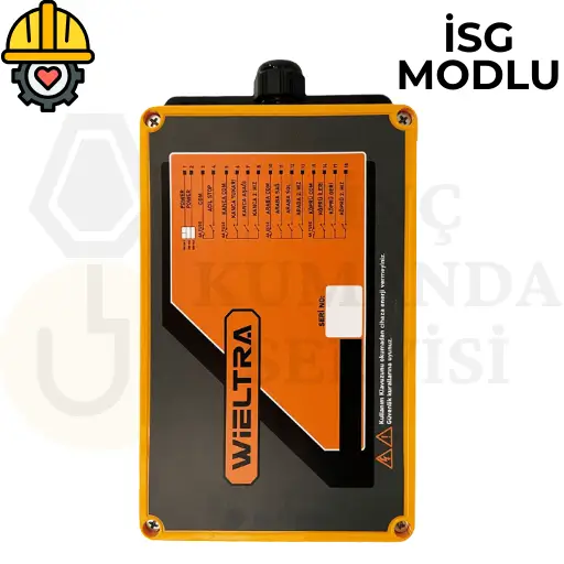IP65 koruma sınıfına sahip, ABS gövdeli Wieltra EVO612 vinç kumanda alıcı kutusu.
