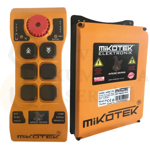 Mikotek Ardıç 202 endüstriyel vinç uzaktan kumanda seti ve alıcı ünitesi