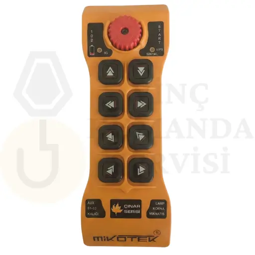 Mikotek Çınar 208 endüstriyel vinç kumanda seti el terminali ve buton yapısı