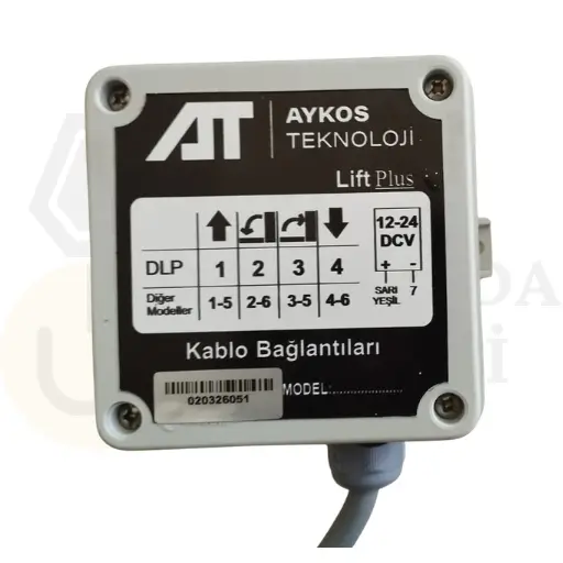 Aykos Jumbo Lift uzaktan kumanda seti endüstriyel alıcı kutusu ve kablo bağlantı noktaları