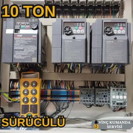 10 tonluk tavan vinci için sürücülü elektrik panosu ve iç aksamı